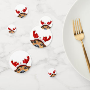 Funny Cute Christmas Dog Reindeer Antler Headband Confetti