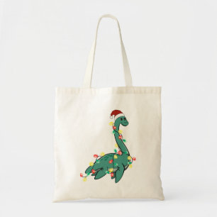 Funny Cute Christmas Lochness Monster Tote Bag