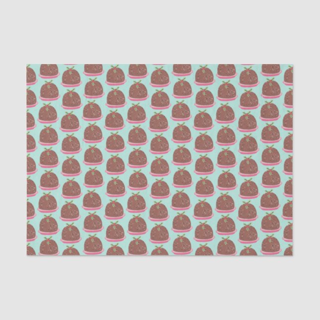 Funny cute Christmas Pudding Holiday Tissue Paper (Front)