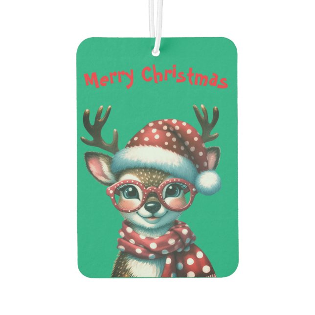 Funny Cute Christmas Reindeer Air Freshener (Back)