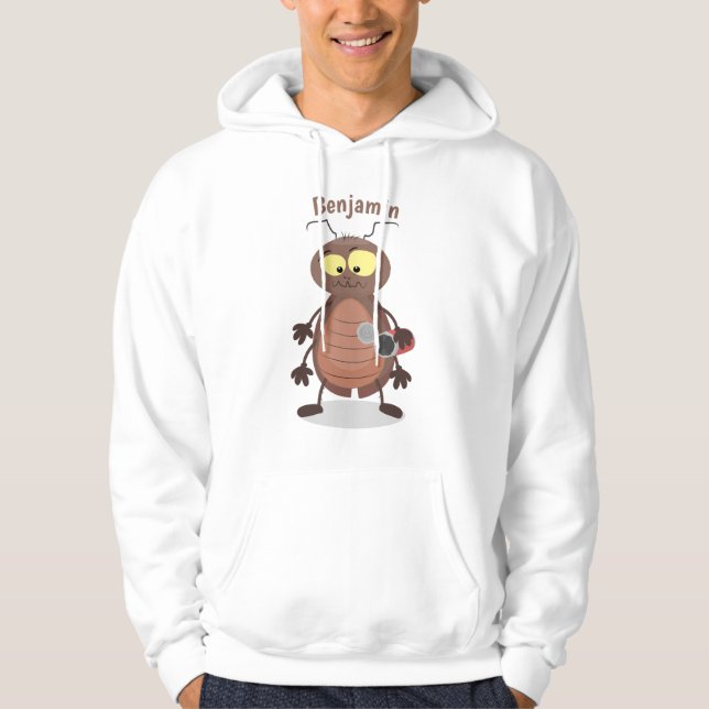 Funny cute cockroach cartoon character hoodie (Front)