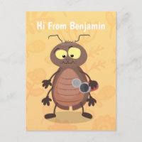 Funny cute cockroach cartoon character