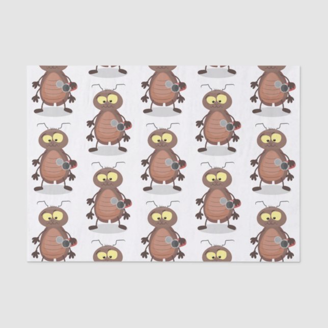 Funny cute cockroach cartoon character tissue paper (Front)