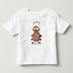 Funny cute cockroach cartoon character toddler t-shirt