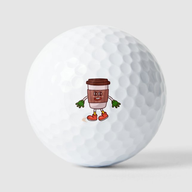 Funny Cute Coffee Golf Balls (Front)