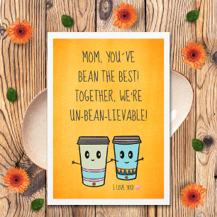 Funny Cute Coffee Kawaii Best Mom Ever Mothers Day Card