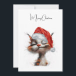 Funny Cute Comic Whimsical Cat Merry Christmas Holiday Card<br><div class="desc">This Christmas postcard is a proposition for all cat lovers who appreciate both style and humour. It depicts a proud ginger cat wearing a Santa Claus hat, which seems to say: "I am the most important element of this Christmas!" The perfect card for people who love cats and want to...</div>