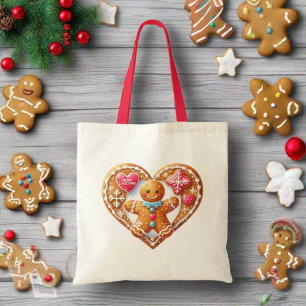 Funny Cute Cookies Gingerbread Man Pink Tote Bag