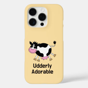 Funny Cute Cow Pun Cartoon Design iPhone 16 Pro Case