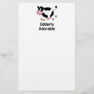 Funny Cute Cow Pun Cartoon Design Stationery