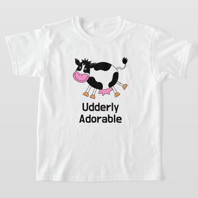 Funny Cute Cow Pun Cartoon Design T-Shirt (Laydown)