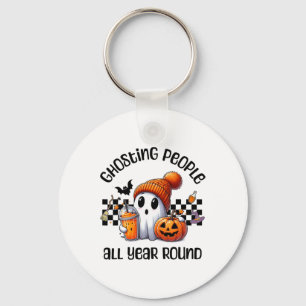 Funny Cute Creepy Ghost Halloween Graphic Kids Adu Keychain