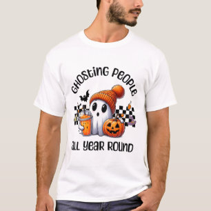 Funny Cute Creepy Ghost Halloween Graphic Kids Adu T-Shirt