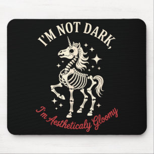 Funny Cute Creepy Unicorn Skeleton Dark Humor Goth Mouse Pad