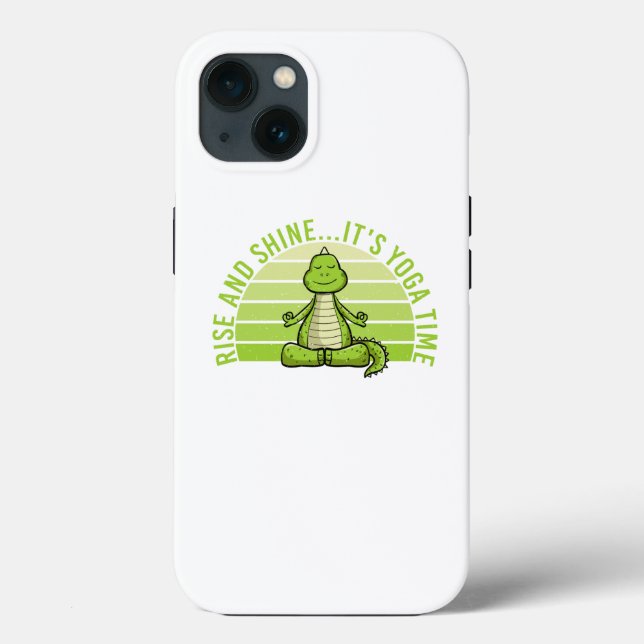 Funny cute crocodile doing yoga. funny yoga quotes Case-Mate iPhone case (Back)