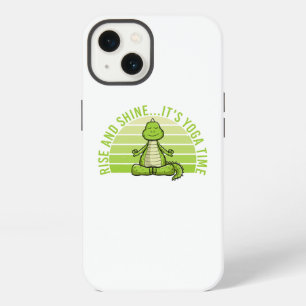 Funny cute crocodile doing yoga. funny yoga quotes iPhone 13 case