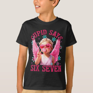 Funny Cute Cud Says Six Seven Valentine's Day 67 M T-Shirt