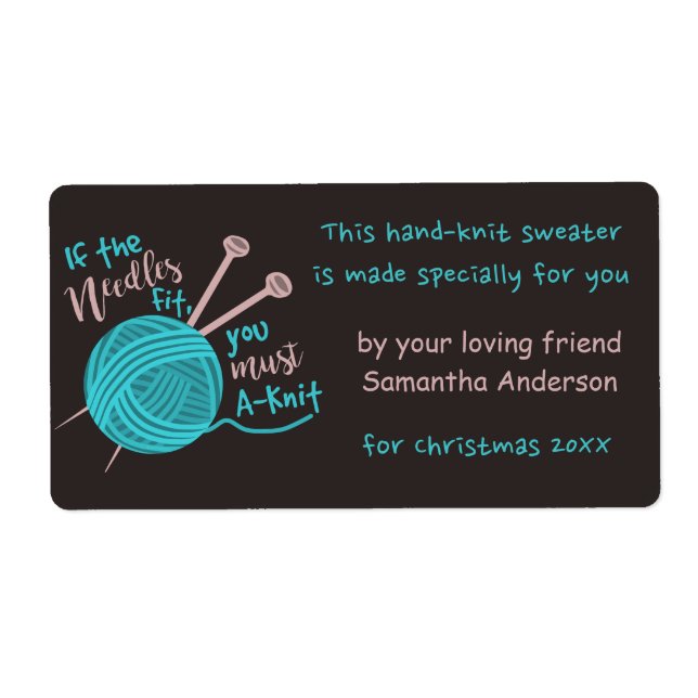 Funny Cute Custom Knitting Needles Yarn Joke Gift (Front)