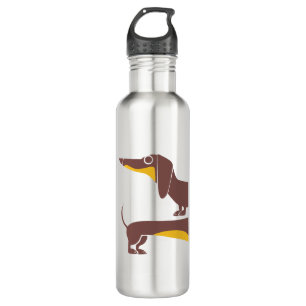 Funny cute dachshund for long dog parent 710 ml water bottle