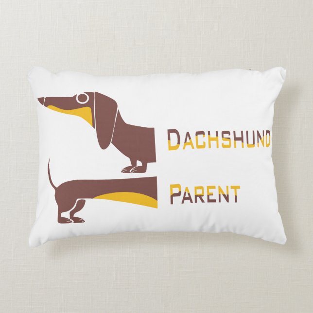 Funny cute dachshund for long dog parent accent pillow (Front)