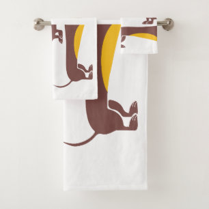 Funny cute dachshund for long dog parent bath towel set