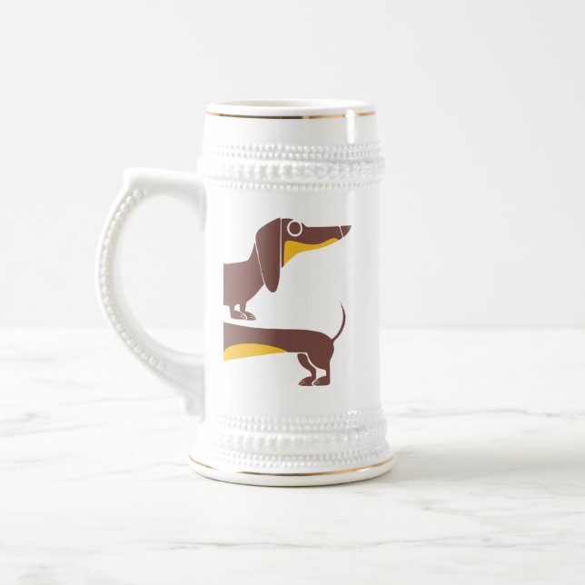 Funny cute dachshund for long dog parent beer stein (Left)