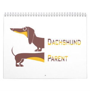 Funny cute dachshund for long dog parent calendar