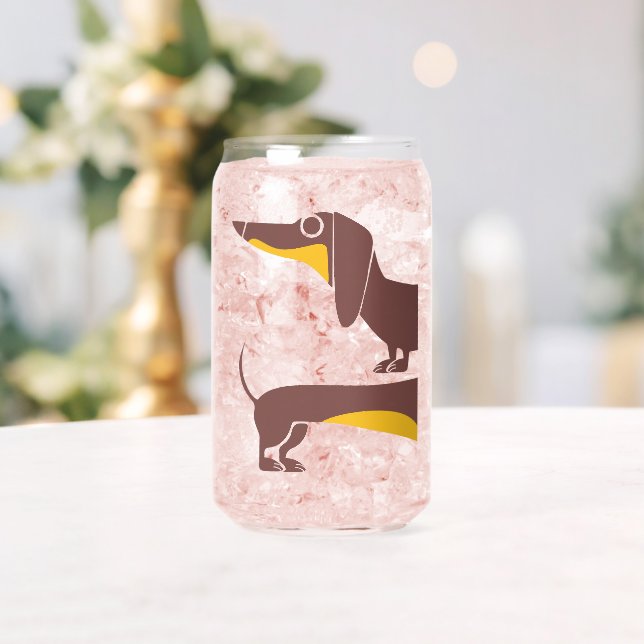 Funny cute dachshund for long dog parent can glass (Insitu (Wedding))