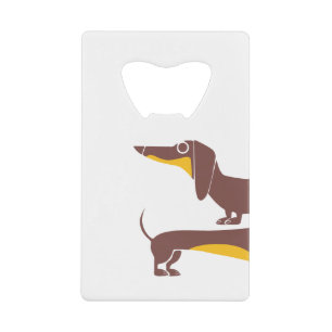 Funny cute dachshund for long dog parent credit card bottle opener