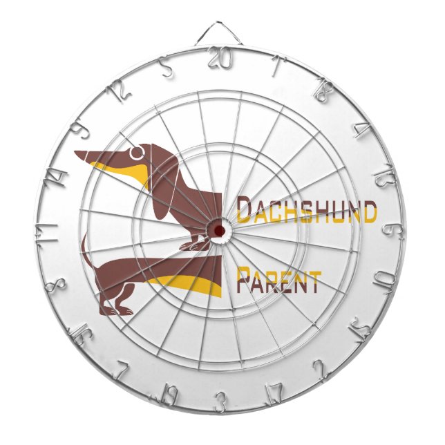 Funny cute dachshund for long dog parent dartboard (Front)