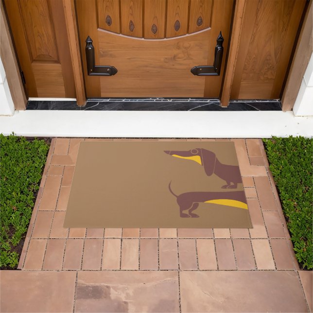 Funny cute dachshund for long dog parent doormat (Outdoor)