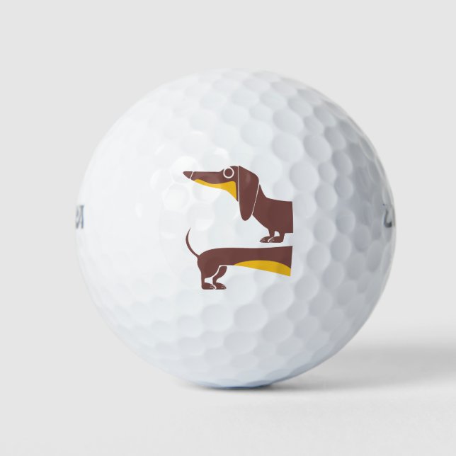 Funny cute dachshund for long dog parent golf balls (Front)