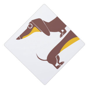 Funny cute dachshund for long dog parent graduation cap topper