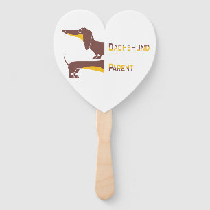 Funny cute dachshund for long dog parent hand fan