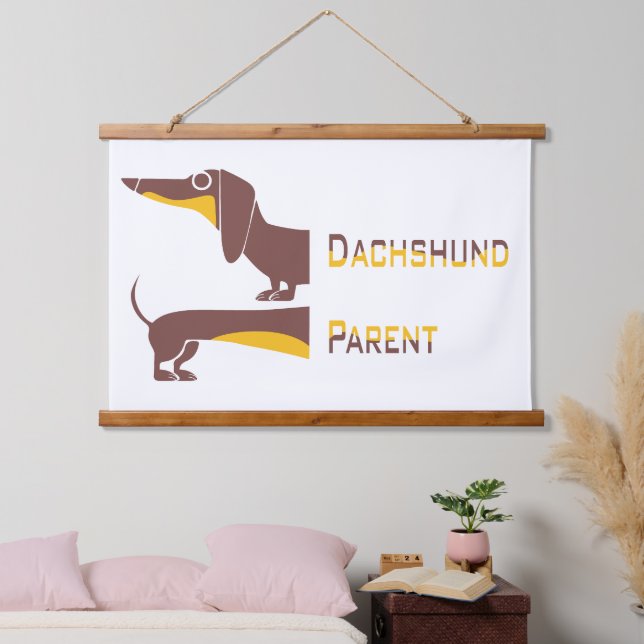 Funny cute dachshund for long dog parent hanging tapestry (Bedroom)
