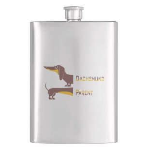 Funny cute dachshund for long dog parent hip flask