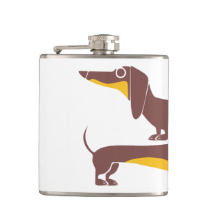 Funny cute dachshund for long dog parent hip flask