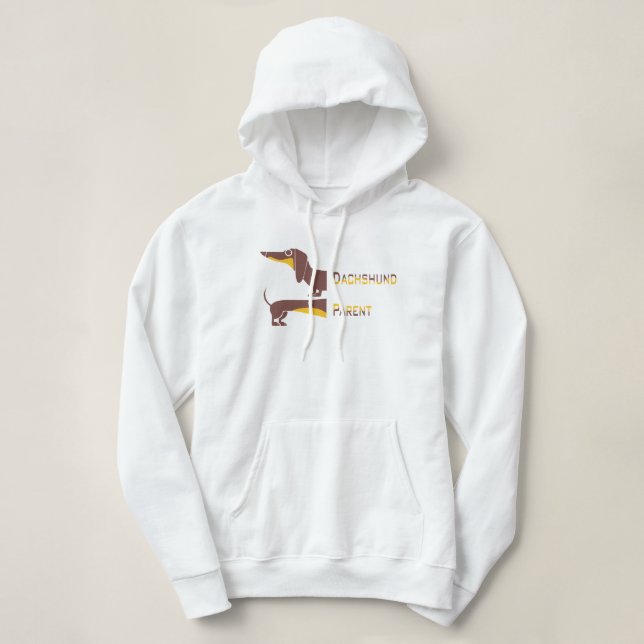 Funny cute dachshund for long dog parent hoodie (Design Front)