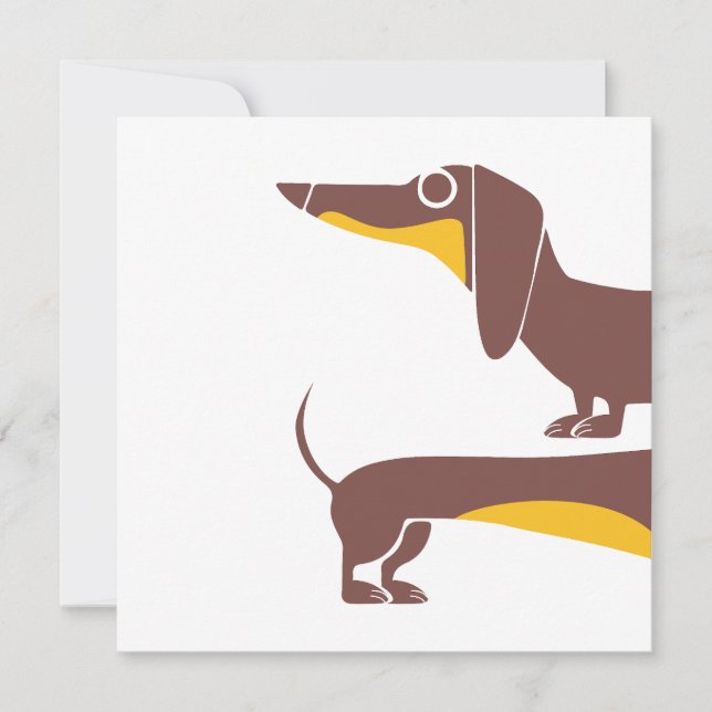 Funny cute dachshund for long dog parent invitation (Front)