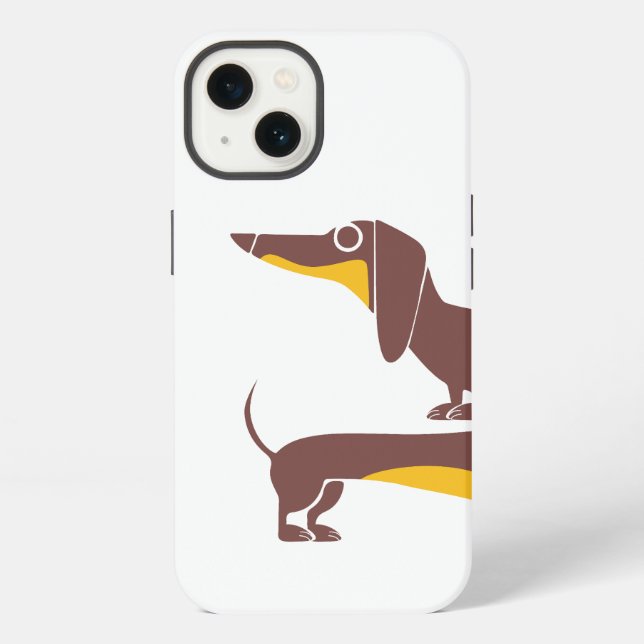 Funny cute dachshund for long dog parent iPhone case (Back)