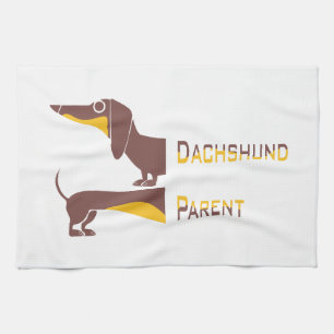 Funny cute dachshund for long dog parent kitchen towel