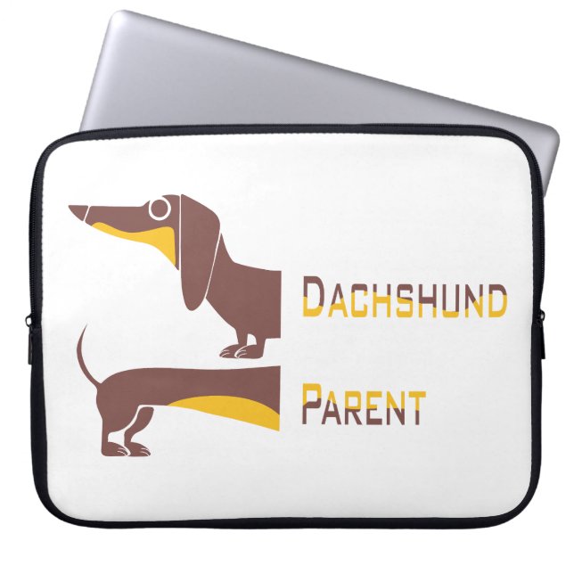 Funny cute dachshund for long dog parent laptop sleeve (Front)
