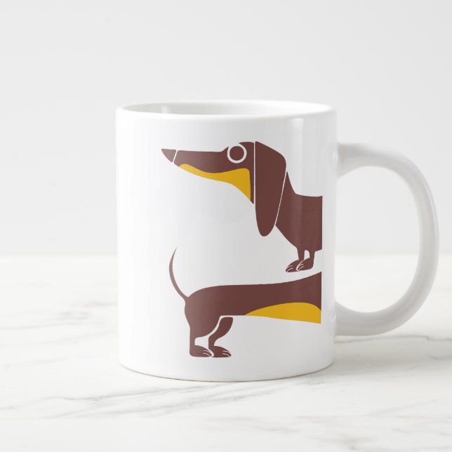 Funny cute dachshund for long dog parent large coffee mug (Right)