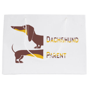Funny cute dachshund for long dog parent large gift bag