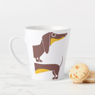 Funny cute dachshund for long dog parent latte mug