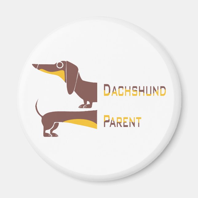 Funny cute dachshund for long dog parent magnet (Front)