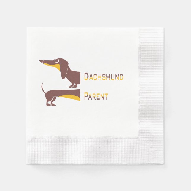 Funny cute dachshund for long dog parent napkin (Front)