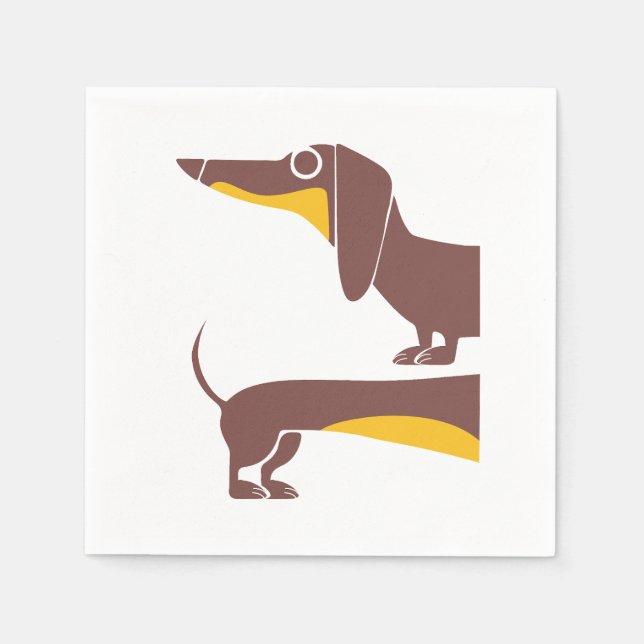 Funny cute dachshund for long dog parent napkin (Front)