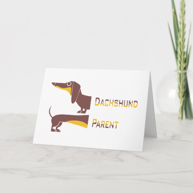 Funny cute dachshund for long dog parent note card (Front)