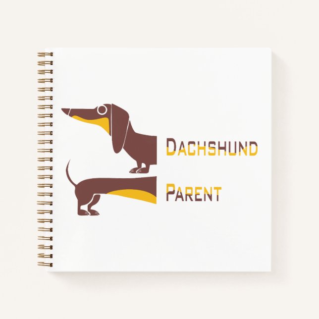 Funny cute dachshund for long dog parent notebook (Front)